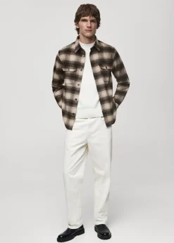 MANGO Kurtki I Koszule Wierzchnie|Koszule*Wełniana koszula wierzchnia w kratę