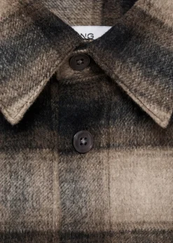 MANGO Kurtki I Koszule Wierzchnie|Koszule*Wełniana koszula wierzchnia w kratę
