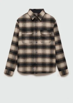 MANGO Kurtki I Koszule Wierzchnie|Koszule*Wełniana koszula wierzchnia w kratę