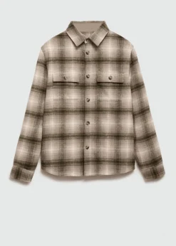 MANGO Kurtki I Koszule Wierzchnie|Koszule*Wełniana koszula wierzchnia w kratę