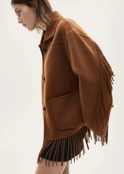 MANGO Kurtki*Wełniana kurtka z frędzlami