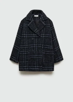 Dzieci MANGO Płaszcze I Kurtki*Wełniany płaszcz w kratę