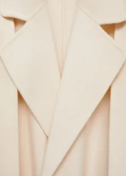 MANGO Płaszcze*Wełniany płaszcz z frędzlami