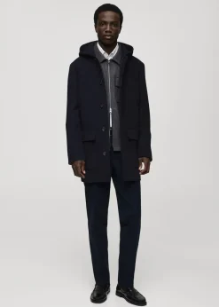 MANGO Płaszcze*Wełniany płaszcz z kapturem