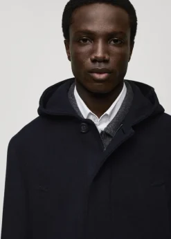 MANGO Płaszcze*Wełniany płaszcz z kapturem