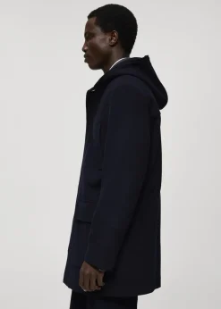 MANGO Płaszcze*Wełniany płaszcz z kapturem