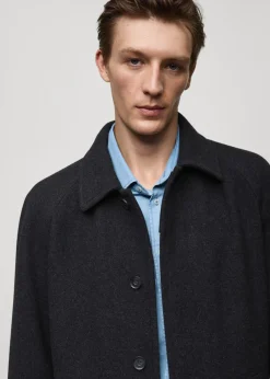 MANGO Płaszcze*Wełniany płaszcz z kieszeniami