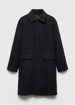 MANGO Płaszcze*Wełniany płaszcz z kieszeniami
