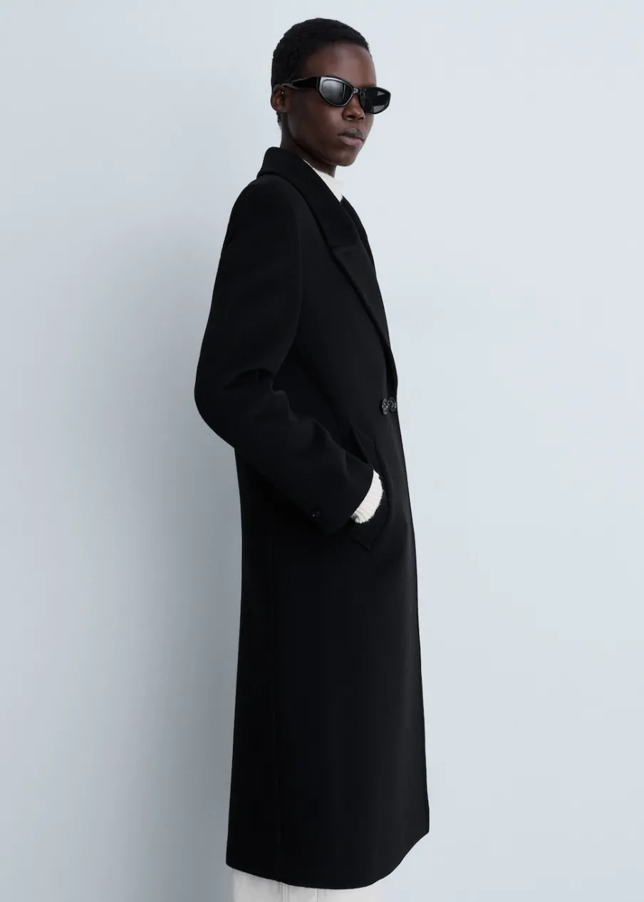 MANGO Płaszcze*Wełniany płaszcz z klapami