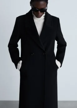 MANGO Płaszcze*Wełniany płaszcz z klapami