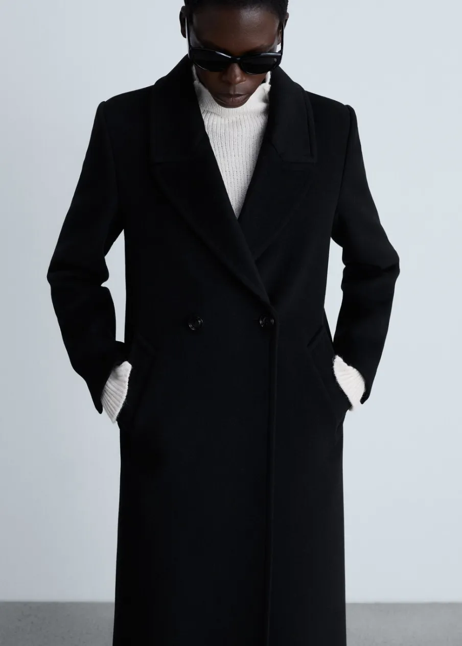 MANGO Płaszcze*Wełniany płaszcz z klapami