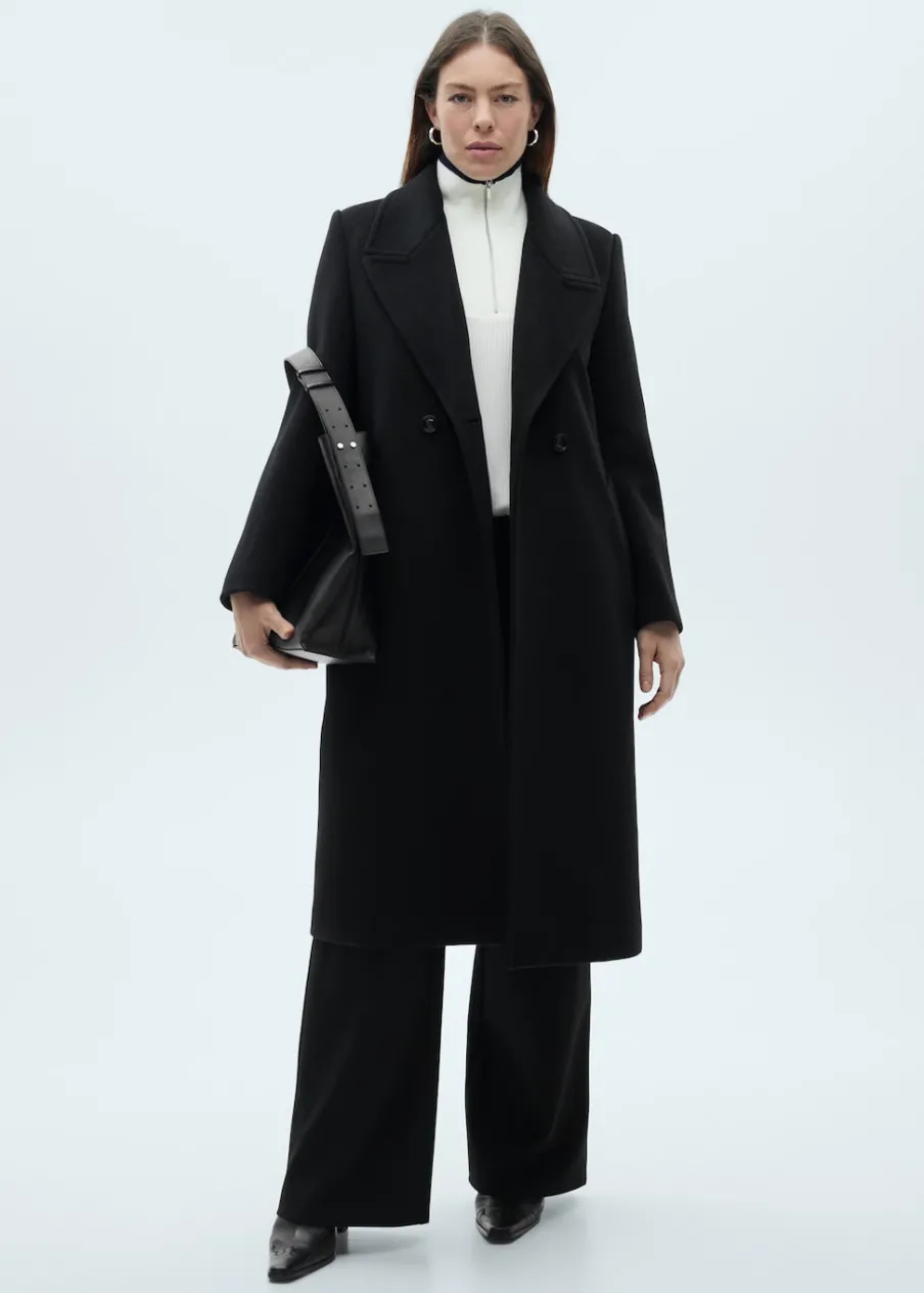 MANGO Płaszcze*Wełniany płaszcz z klapami