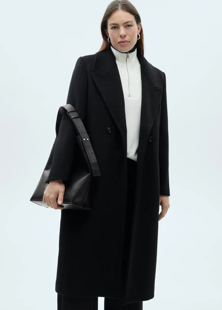 MANGO Płaszcze*Wełniany płaszcz z klapami