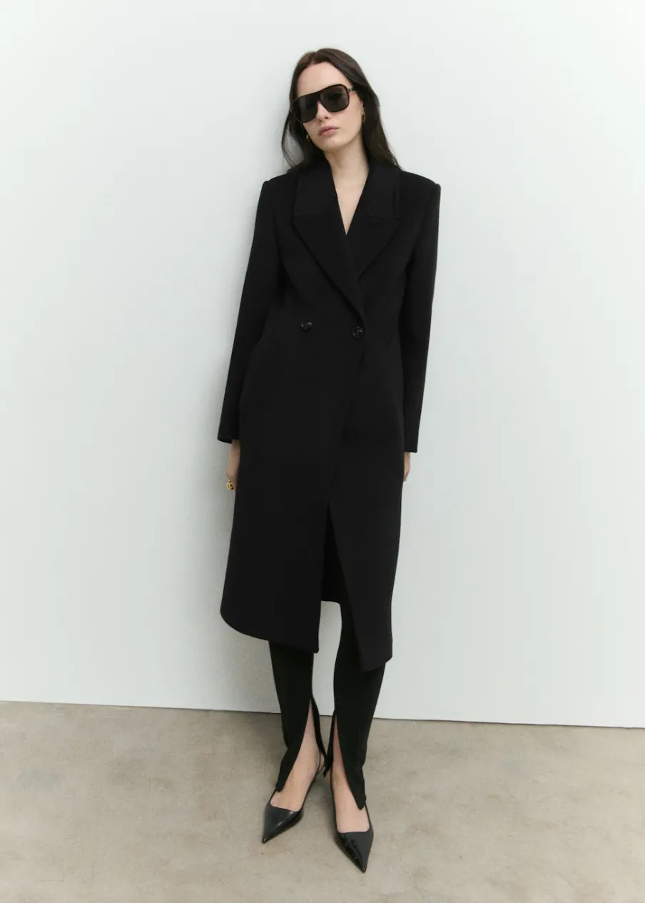 MANGO Płaszcze*Wełniany płaszcz z klapami