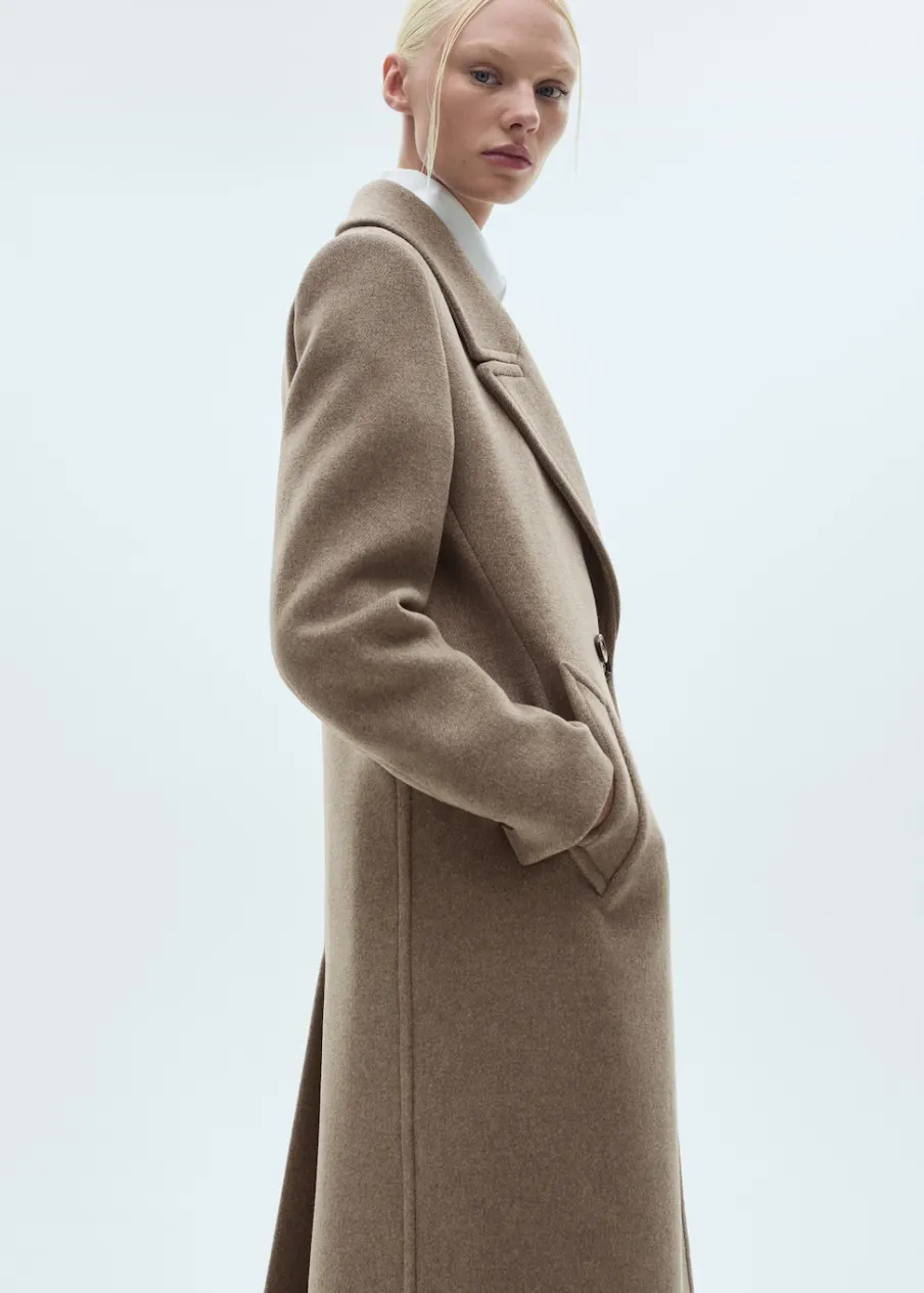 MANGO Płaszcze*Wełniany płaszcz z klapami