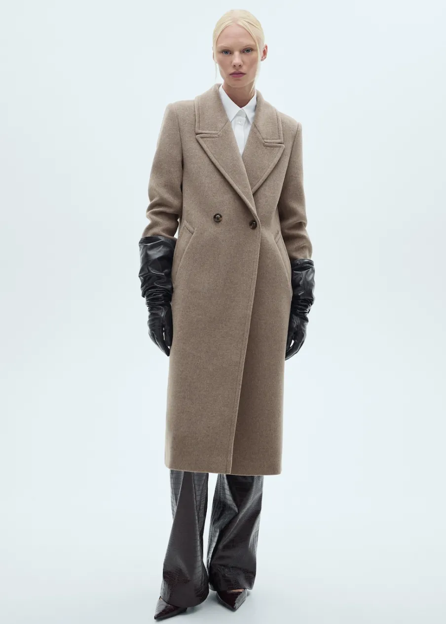 MANGO Płaszcze*Wełniany płaszcz z klapami