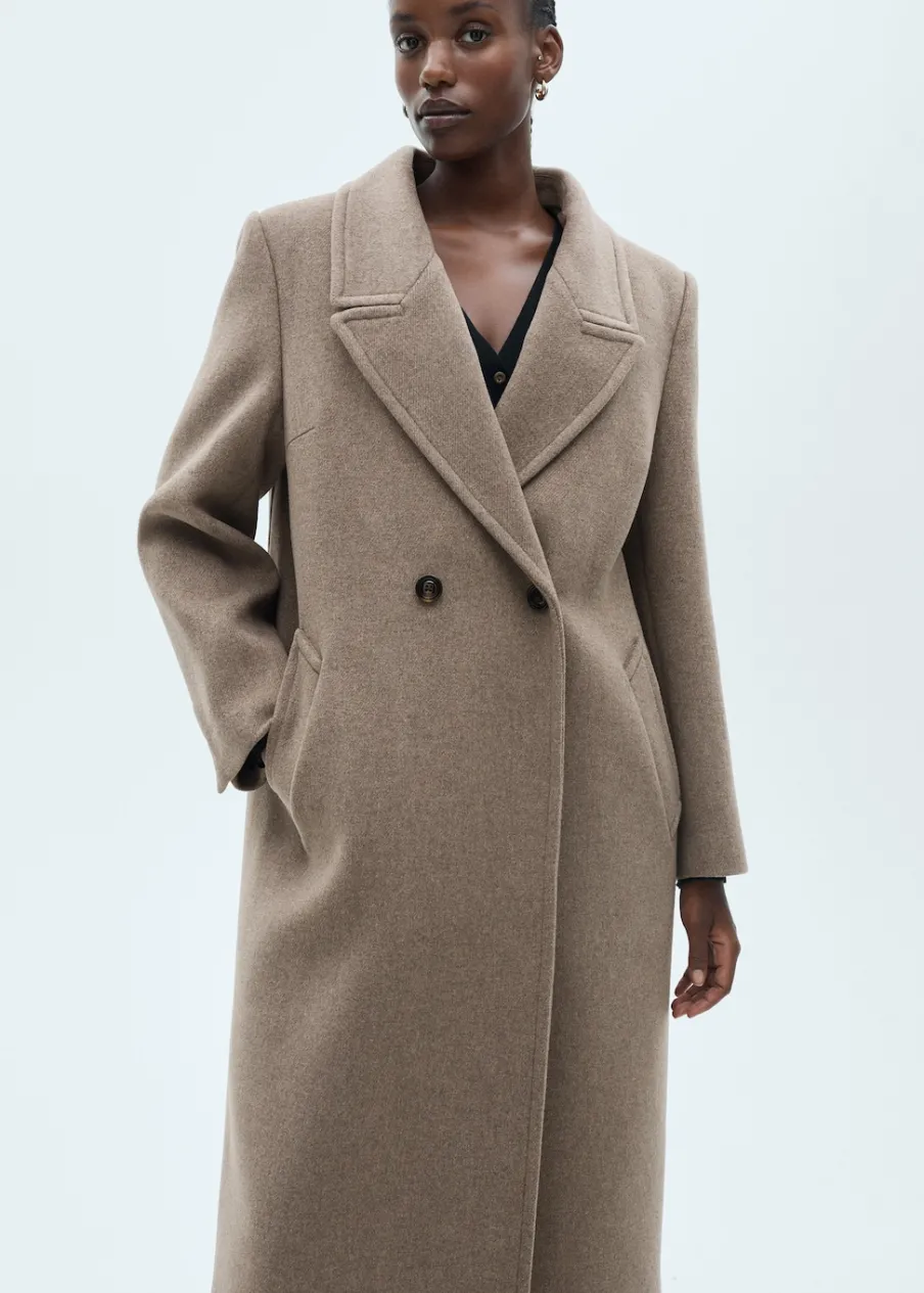 MANGO Płaszcze*Wełniany płaszcz z klapami