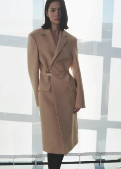 MANGO Płaszcze*Wełniany płaszcz z paskiem