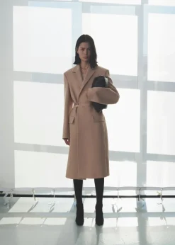 MANGO Płaszcze*Wełniany płaszcz z paskiem