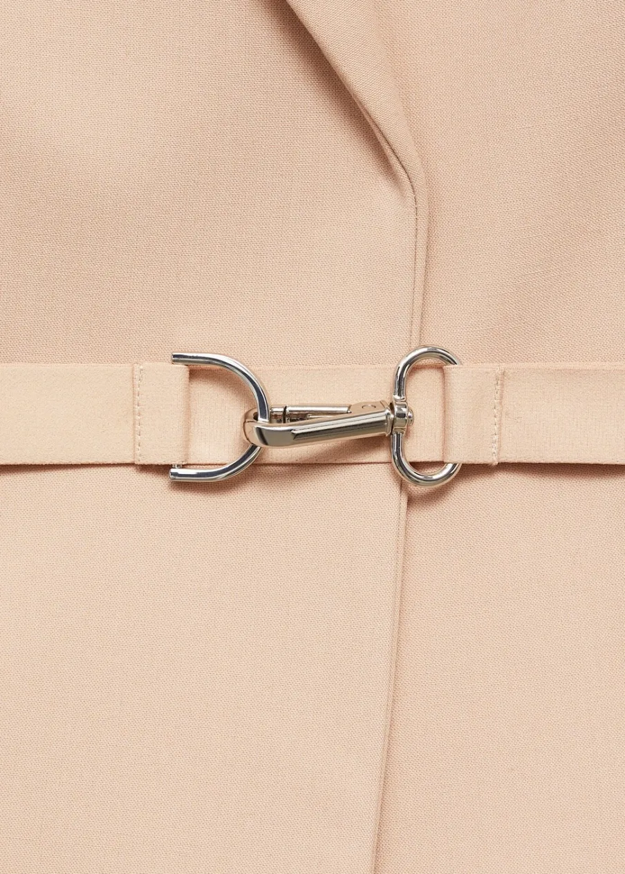 MANGO Płaszcze*Wełniany płaszcz z paskiem