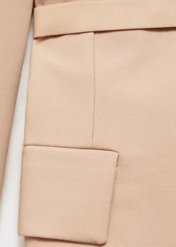 MANGO Płaszcze*Wełniany płaszcz z paskiem