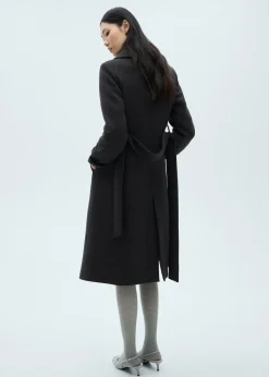 MANGO Płaszcze*Wełniany płaszcz z paskiem