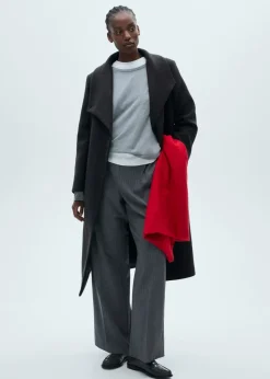 MANGO Płaszcze*Wełniany płaszcz z paskiem