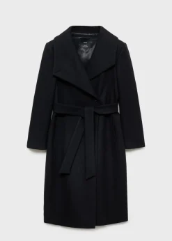MANGO Płaszcze*Wełniany płaszcz z paskiem