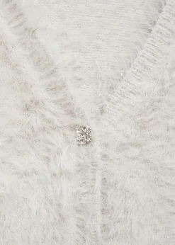 Dzieci MANGO Swetry I Kardigany*Włochaty kardigan na guziki