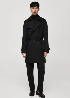 MANGO Płaszcze|Trencze*Wodoodporny trencz z paskiem