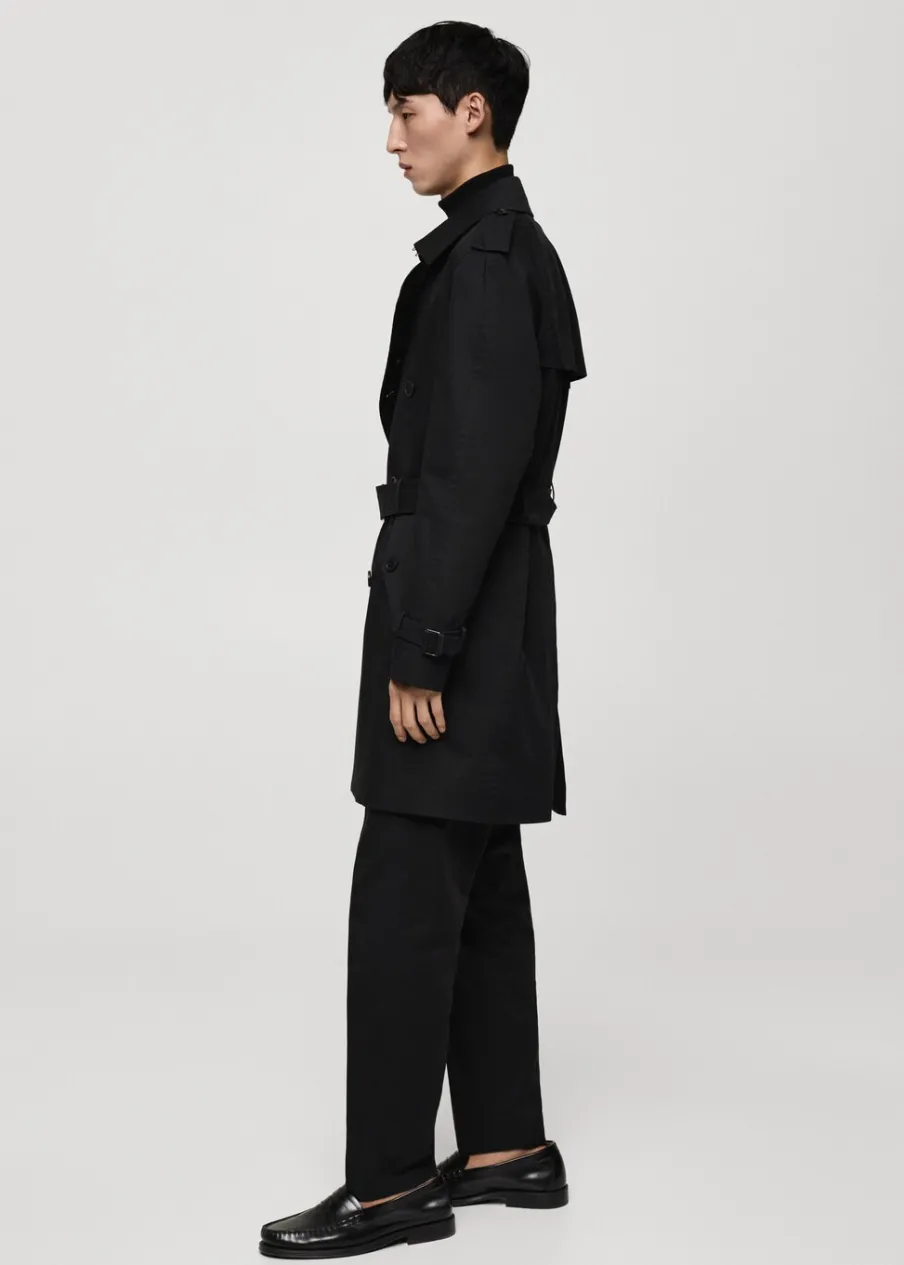 MANGO Płaszcze|Trencze*Wodoodporny trencz z paskiem