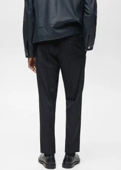 MANGO Spodnie*Wool slim fit pants with darts