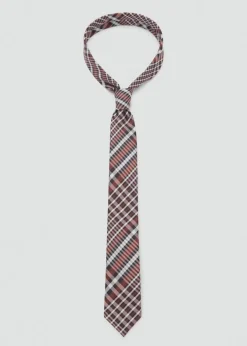 MANGO Więcej Akcesoriów*Wąski krawat w kratkę