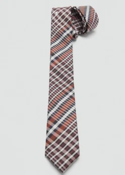 MANGO Więcej Akcesoriów*Wąski krawat w kratkę