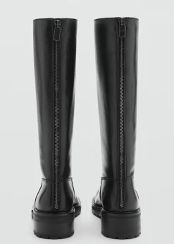 MANGO Buty|Akcesoria Skórzane*Wysokie kozaki skórzane na zamek