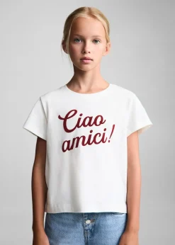 Dzieci MANGO Koszulki I Topy*Wzorzysta bawełniana koszulka