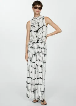 MANGO Koszule I Bluzki*Wzorzysta bluzka z drapowaniem