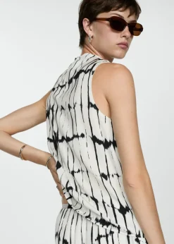 MANGO Koszule I Bluzki*Wzorzysta bluzka z drapowaniem