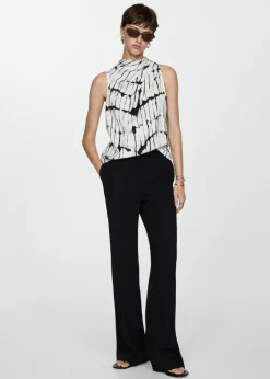 MANGO Koszule I Bluzki*Wzorzysta bluzka z drapowaniem