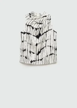 MANGO Koszule I Bluzki*Wzorzysta bluzka z drapowaniem