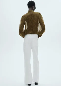 MANGO Koszule I Bluzki*Wzorzysta bluzka z kokardą