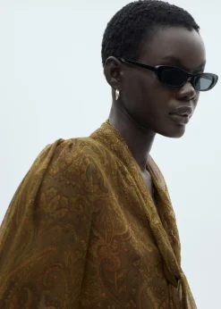 MANGO Koszule I Bluzki*Wzorzysta bluzka z kokardą