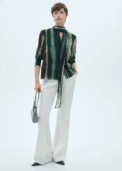 MANGO Koszule I Bluzki*Wzorzysta bluzka z kokardą