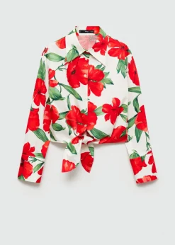 MANGO Koszule I Bluzki*Wzorzysta koszula z kokardą