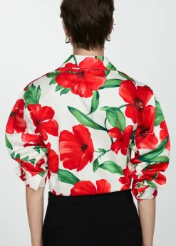 MANGO Koszule I Bluzki*Wzorzysta koszula z kokardą