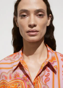 MANGO Koszule I Bluzki*Wzorzysta koszula z kokardą