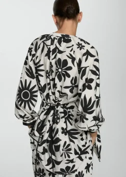 MANGO Koszule I Bluzki*Wzorzysta koszula z kokardą