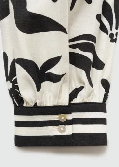 MANGO Koszule I Bluzki*Wzorzysta koszula z kokardą