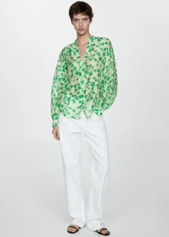 MANGO Koszule I Bluzki*Wzorzysta koszula z lyocellu