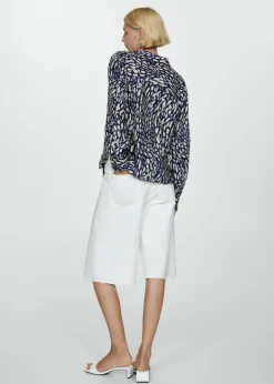 MANGO Koszule I Bluzki*Wzorzysta koszula z lyocellu